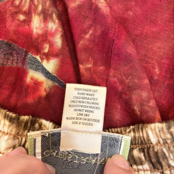 Capistrano Essentials Boho Tie Dye Floral Maxi Skirt Brown/Wine Burgundy 3X - Picture 10 of 10